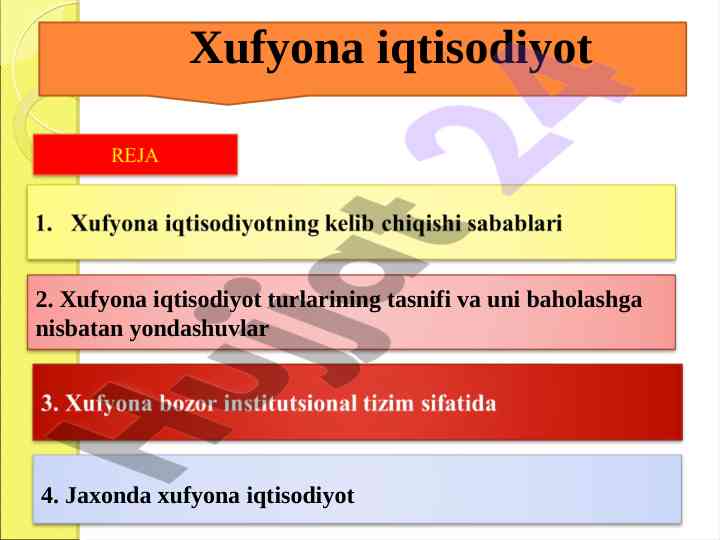 Xufyona iqtisodiyot: tadbirkorlik va ijtimoiy munosabatlar