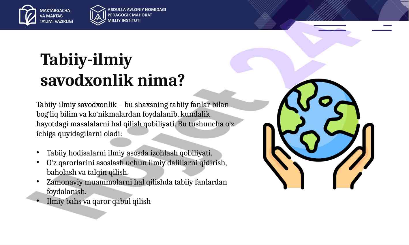 Tabiiy-Ilmiy Savodxonlik Nima?