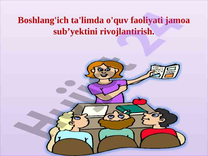 O'quv faoliyati jamoa sub'yektini rivojlantirish
