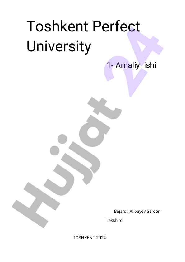 Toshkent perfect university amaliy ishlar taqdimoti