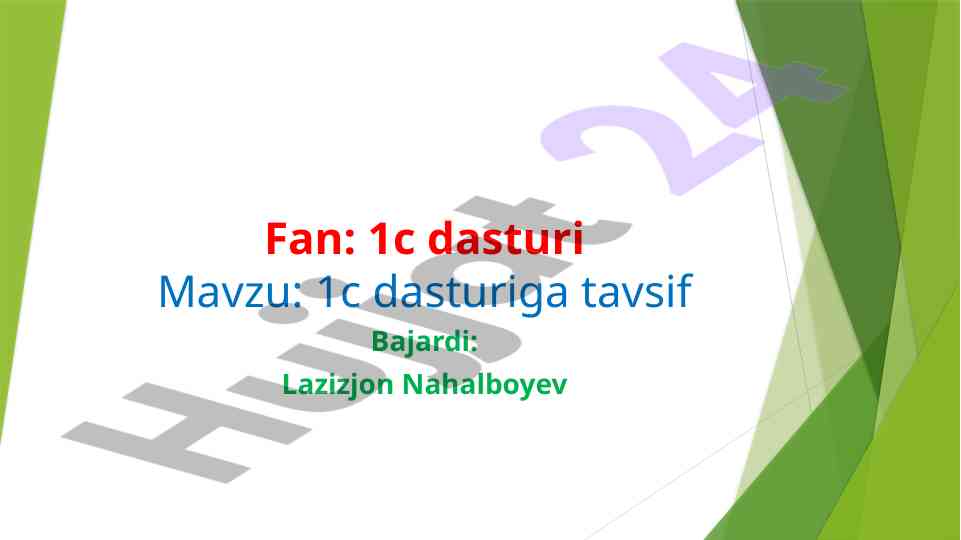 1c dasturiga tavsif yozish qo‘llanmasi