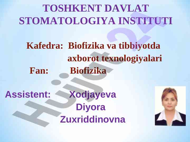 Organizm muheetlari zichliklari va tish zichligi