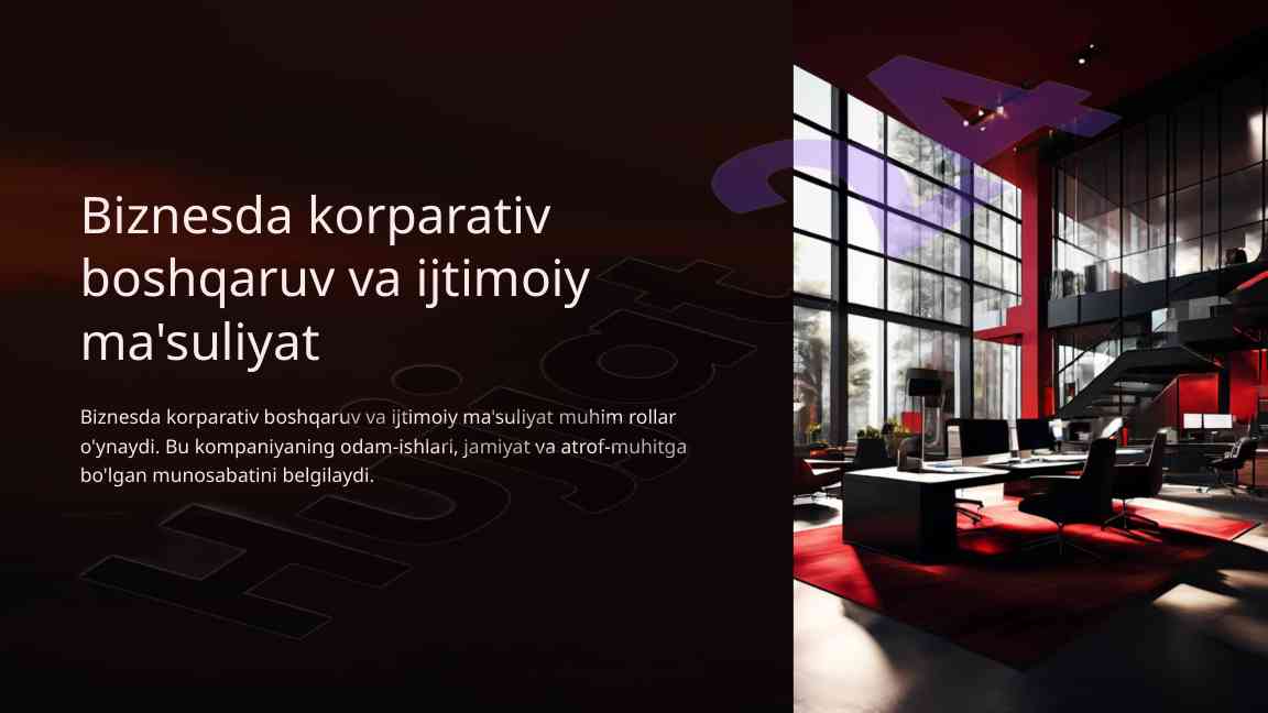 Korparativ boshqaruv va ijtimoiy ma'suliyat