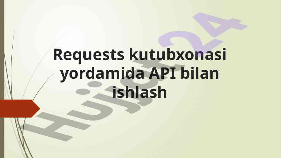 Requests kutubxonasi yordamida api bilan ishlash
