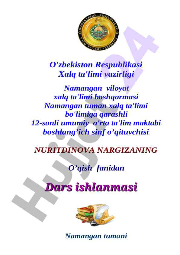 Qaldirg'och mavzusida dars ishlanmasi