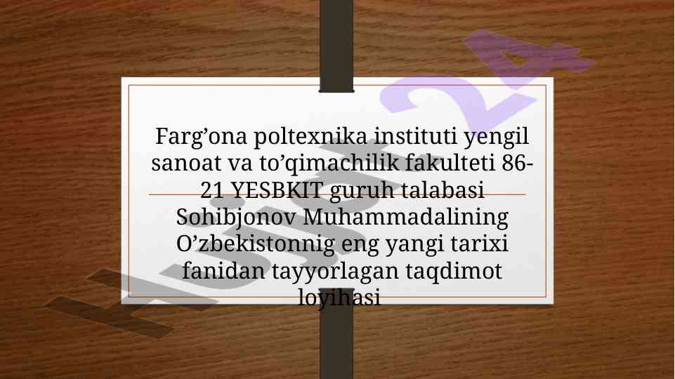 Marg'ilon tarixi taqdimoti loyihasi