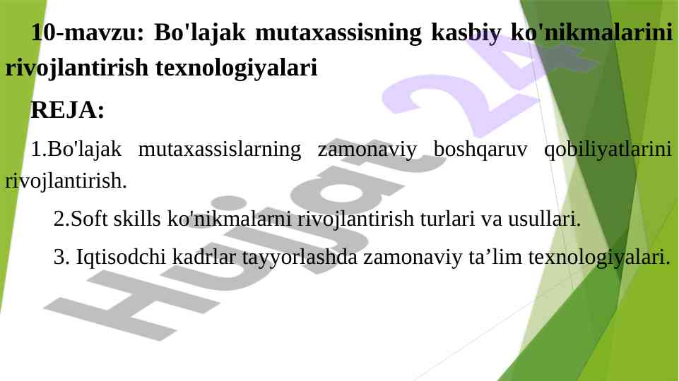 Bo'lajak mutaxassisning kasbiy ko'nikmalarini rivojlantirish