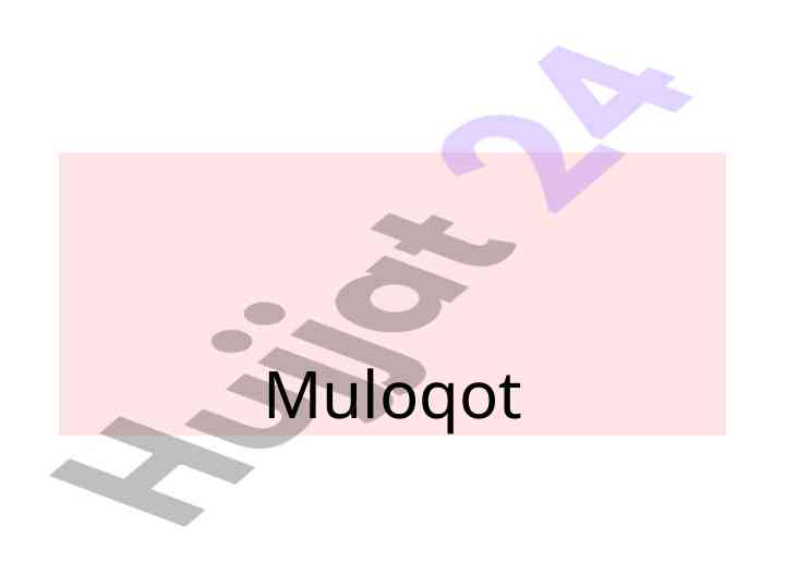 Muloqot asoslari va usullari