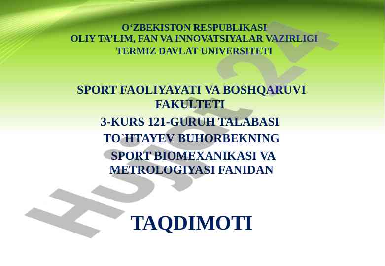 Biomexanik texnologiyalar va harakatlarni takomillashtirish