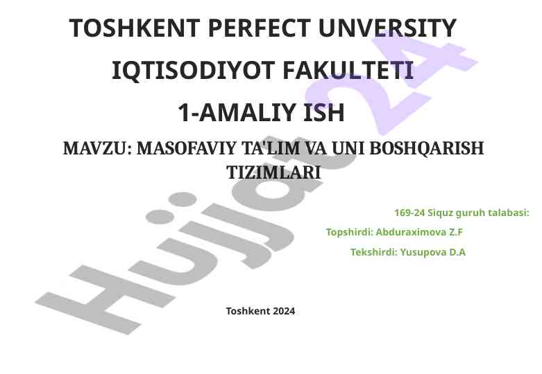 Masofaviy ta'lim va uni boshqarish tizimlari