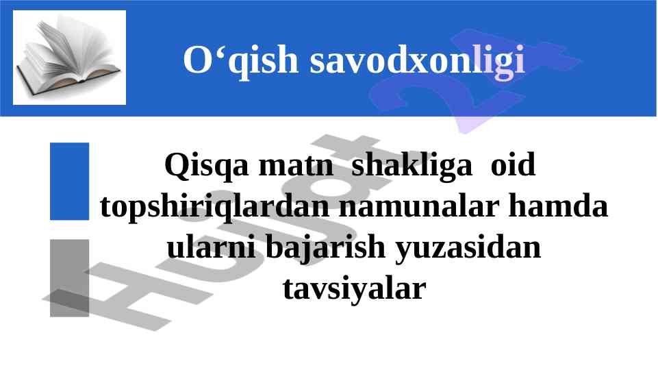 O‘qish savodxonligi va qisqa matn shakllari