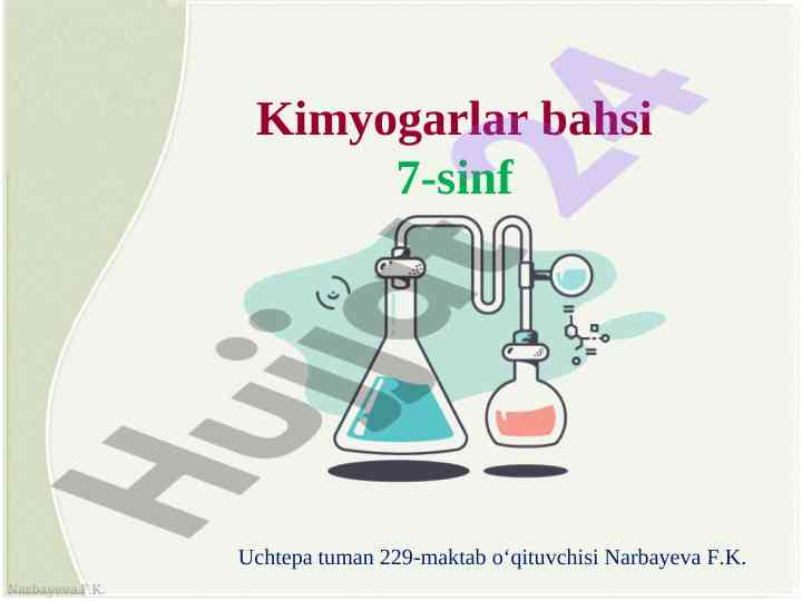 Kimyoviy qonunlar asoslari 7-sinf o‘quv darsligi