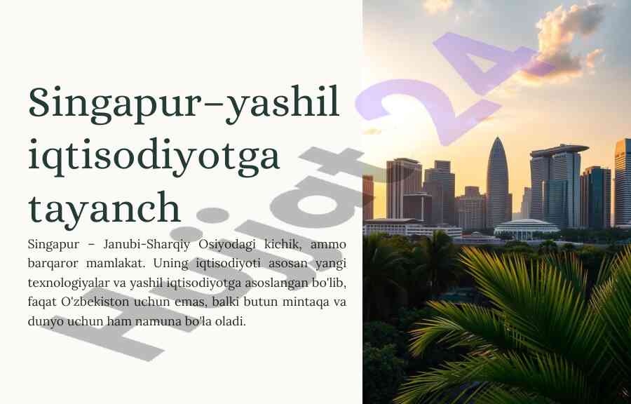 Singapurning yashil iqtisodiyotga o‘tishi