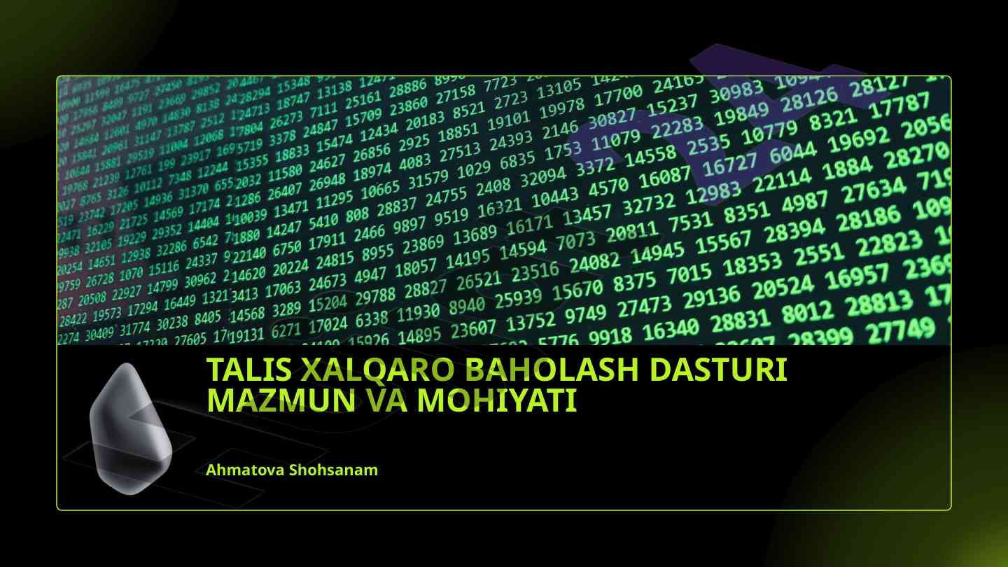 Talis dasturining ta'lim sifatini oshirishdagi roli