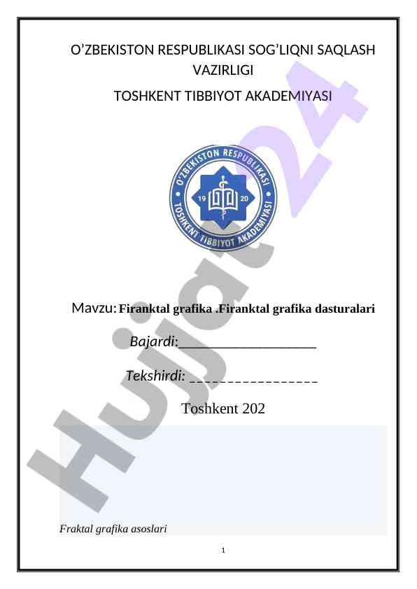 Fraktal grafika asoslari va tushunchalari