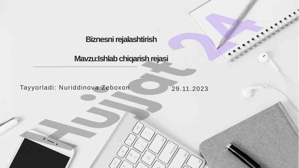 Ishlab chiqarish rejasini rejalashtirish va tahlil
