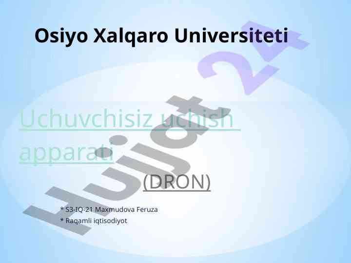 Uchuvchisiz uchish apparati tarixi va foydalari