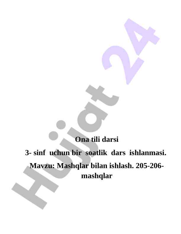 Ona tili darsi uchun dars ishlanmasi