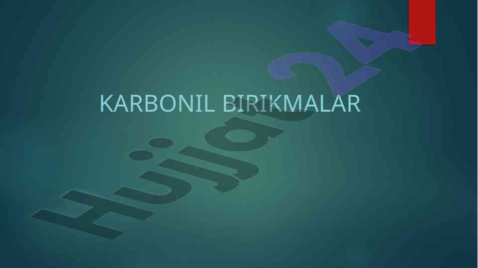 Karbonil birikmalariga oid kurs ishlari