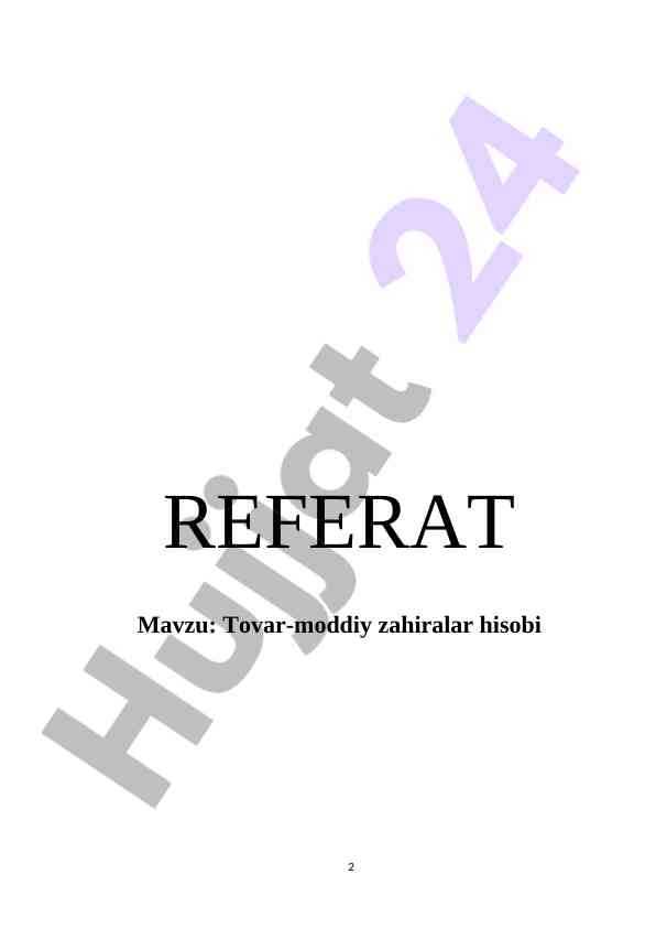 Tovar-moddiy zahiralar hisobi tizimi innovatsiyalari