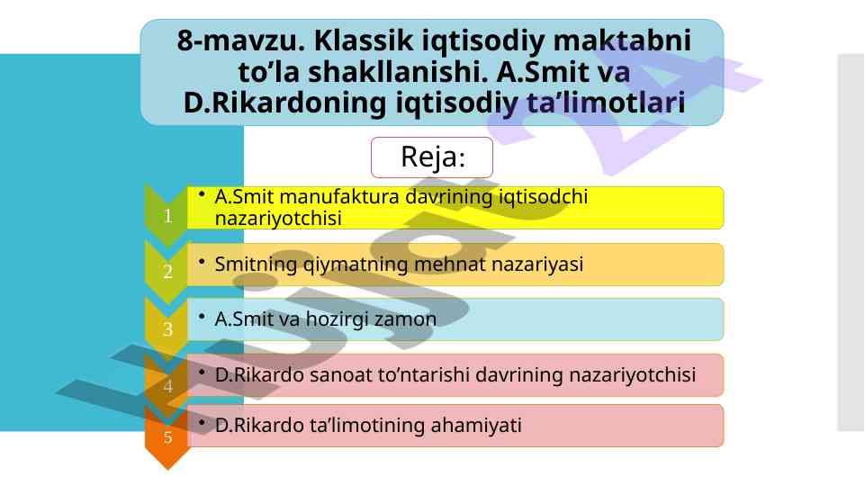 Iqtisodiy ta’limotlar tarixi tahlili
