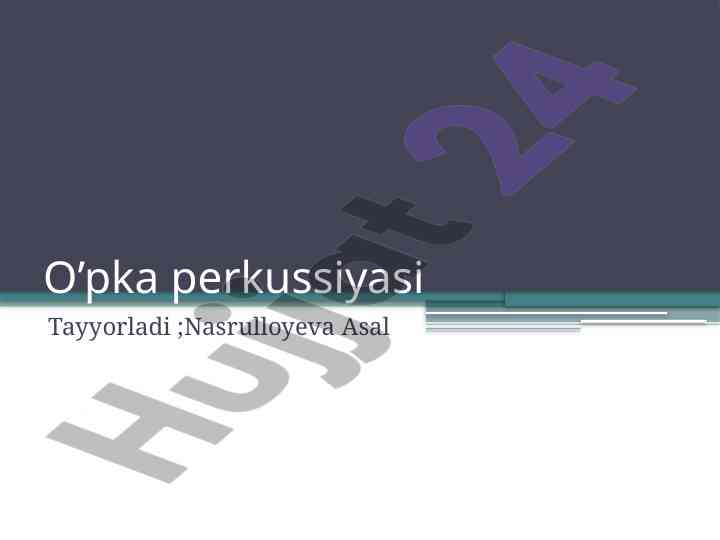 O’pka perkussiyasi tahlili va qiyosiy usullar