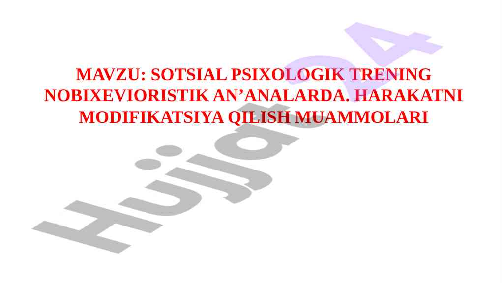Sotsial psixologik trening ta'siri va muammolari