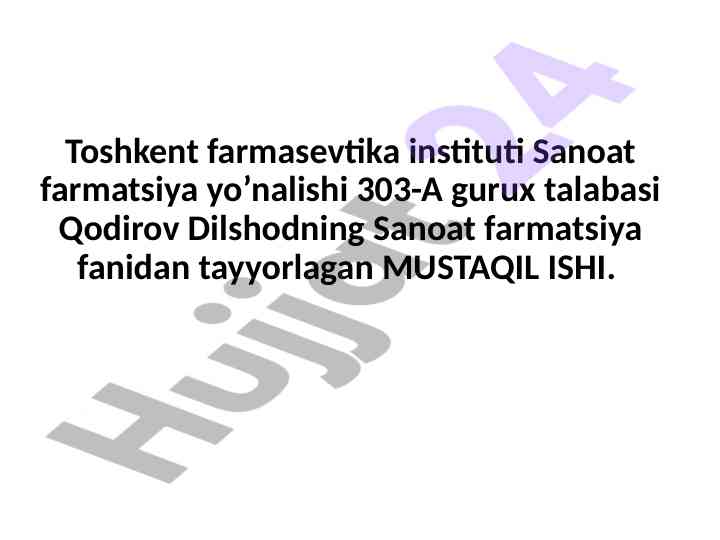 Inyeksiya dori turlari va nomenklaturasi