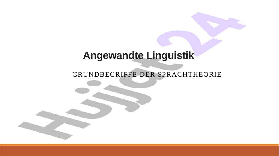 Grundbegriffe der angewandten linguistik