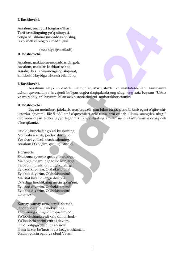 Ustoz va murabbiylar bayrami tadbiri