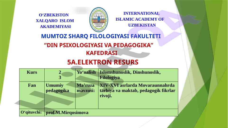 Din psixologiyasi va pedagogikasi tafakkuri