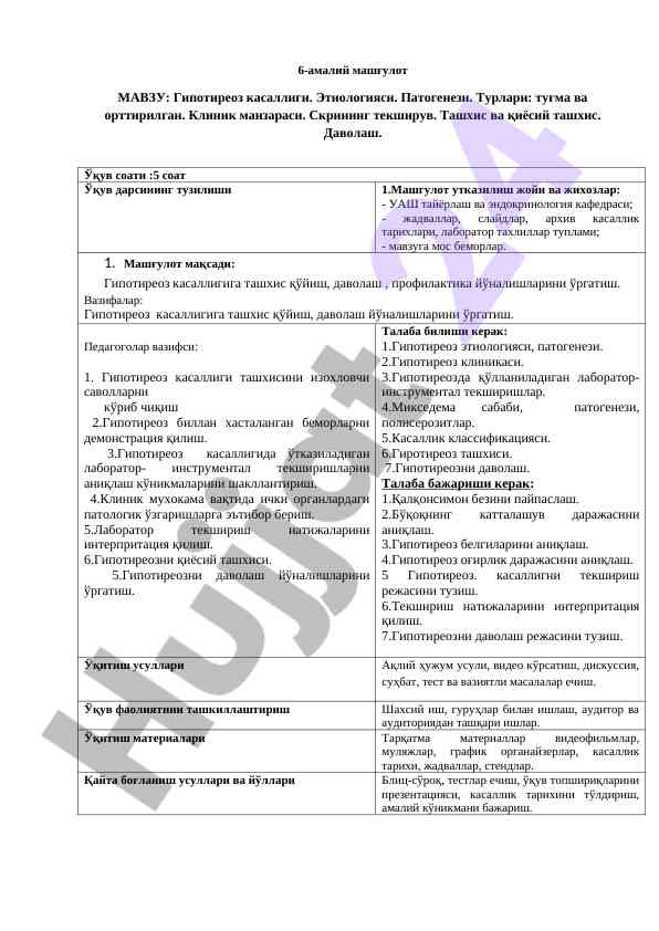 Гипотиреоз касаллиги: этиологияси ва патогенези