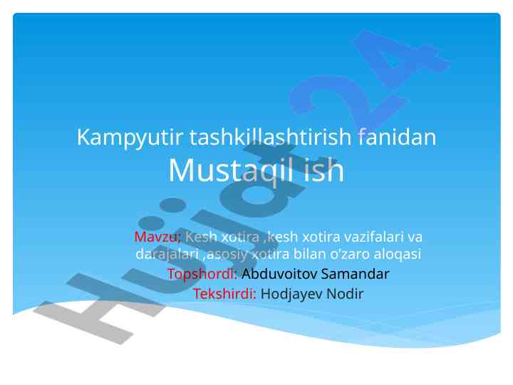 Kesh xotira va vazifalari asosiy tushunchalari