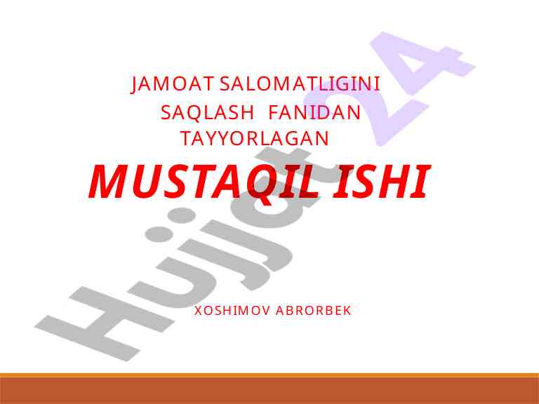 Jamoat salomatligini saqlash tadqiqotlari