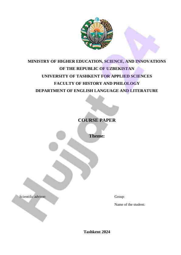 Tashkent 2024 course paper overview