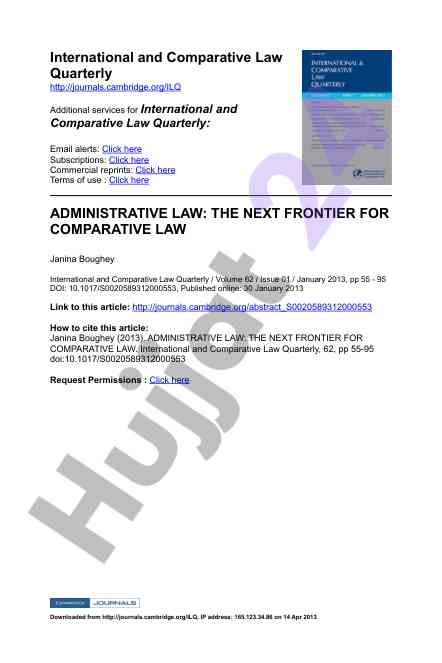 Administrative law the next frontier for comparative law
