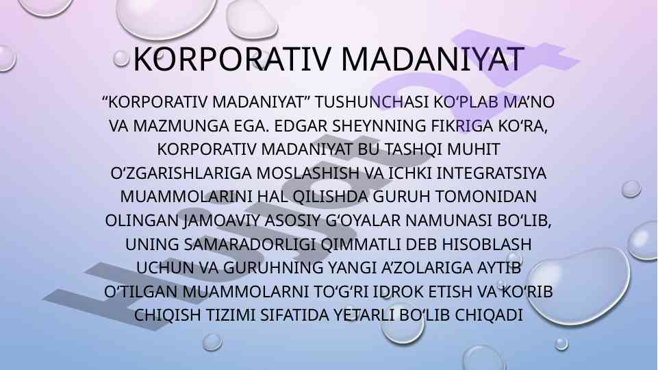 Korporativ madaniyat tushunchasi va uning tarixi