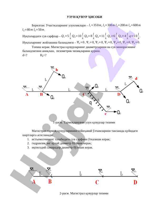 Uzun quvur hisobi va gidravlik tizimlar