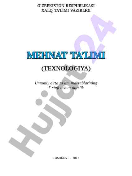 O‘zbekiston xalq ta’limi mehnat ta’limi darsligi
