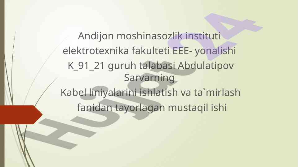 Kabellarning klassifikatsiyasi va ularning turlari