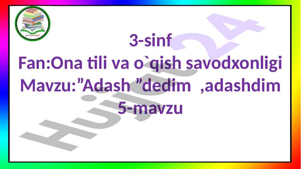 Adash tushunchalari va so'zlar tahlili