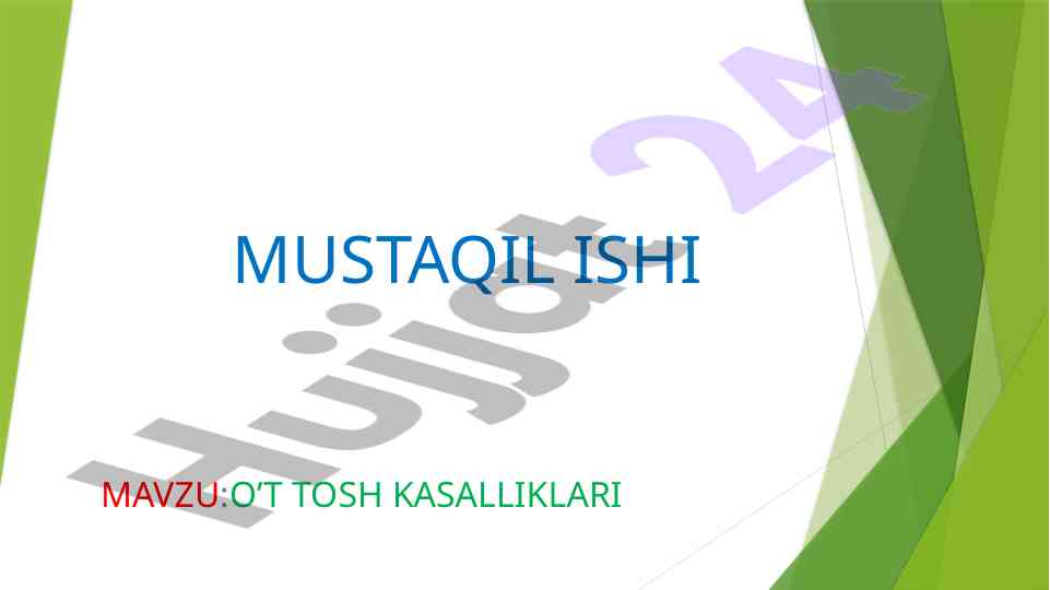 O’t tosh kasalliklari tahlili va davolash usullari