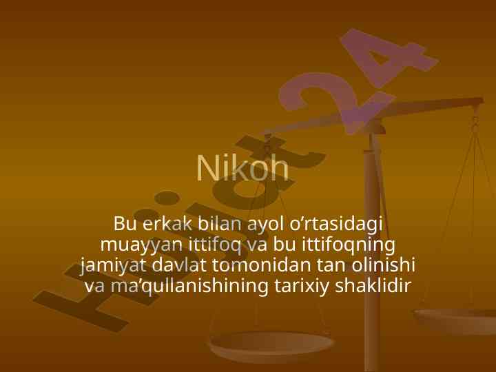 Oila qonunchiligi va nikoh muammolari