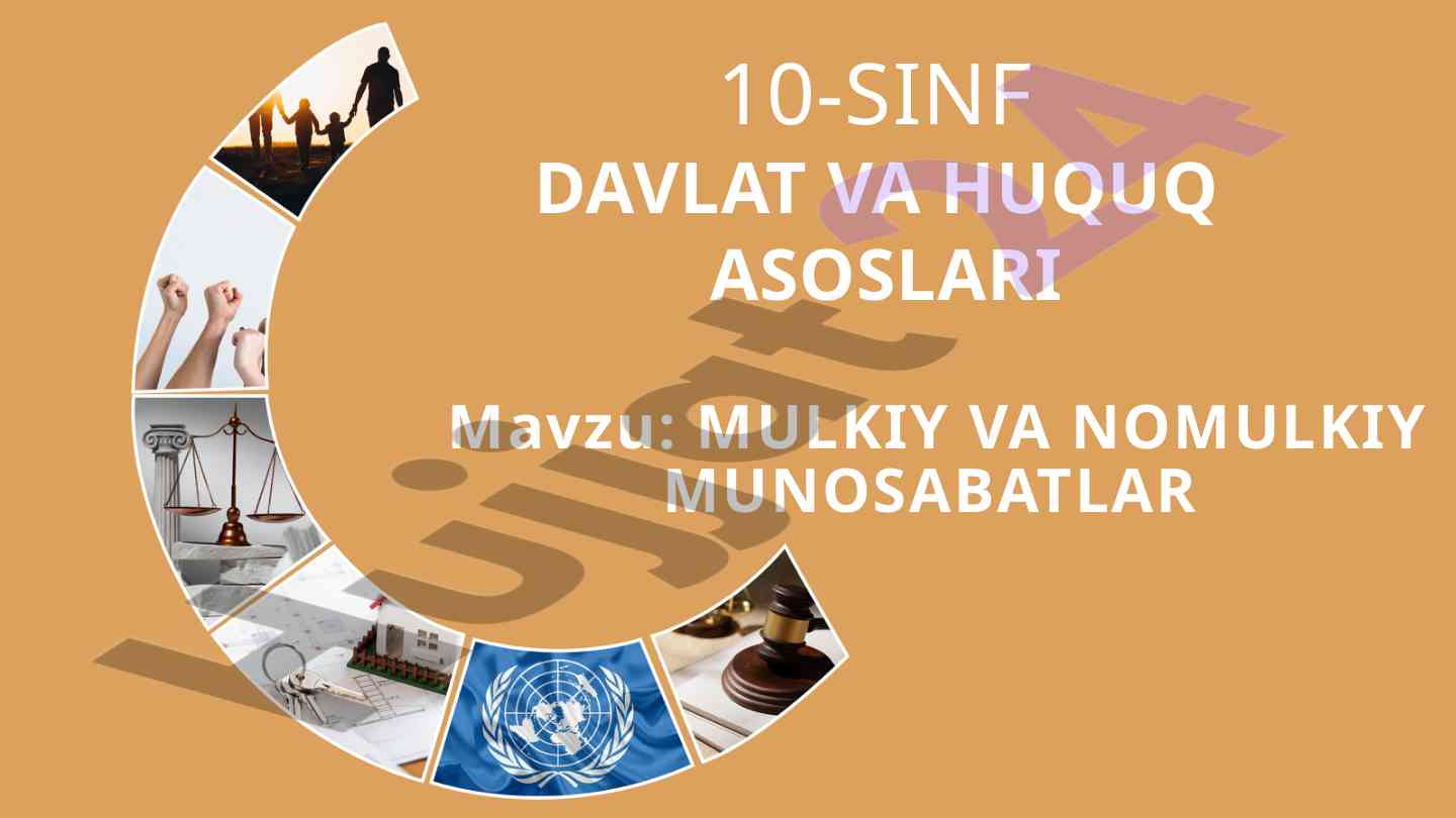 Mulkiy va nomulkiy munosabatlar asoslari