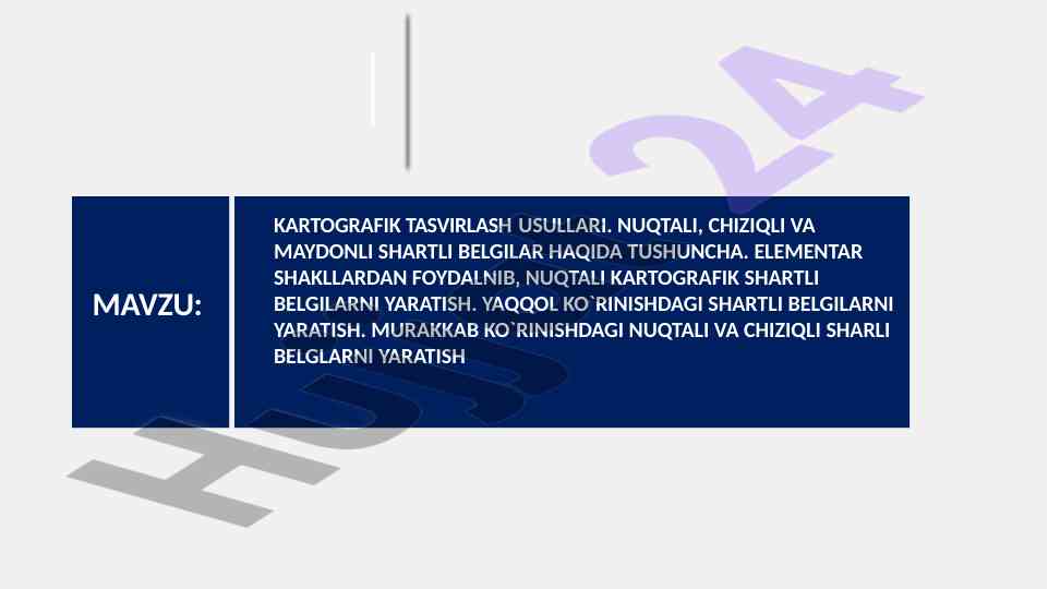 Kartografik tasvirlash usullari haqida tushuncha
