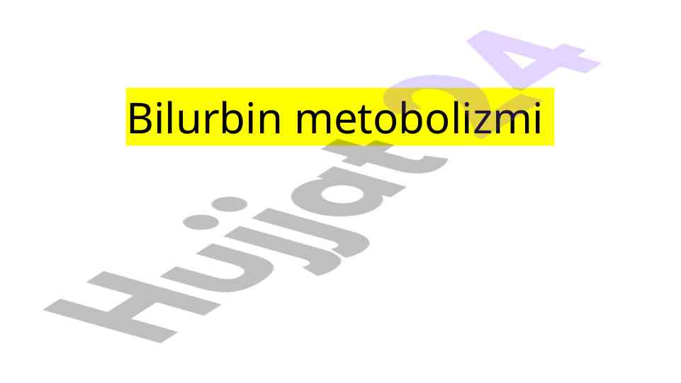 Bilurbin metobolizmi va jigardagi rol