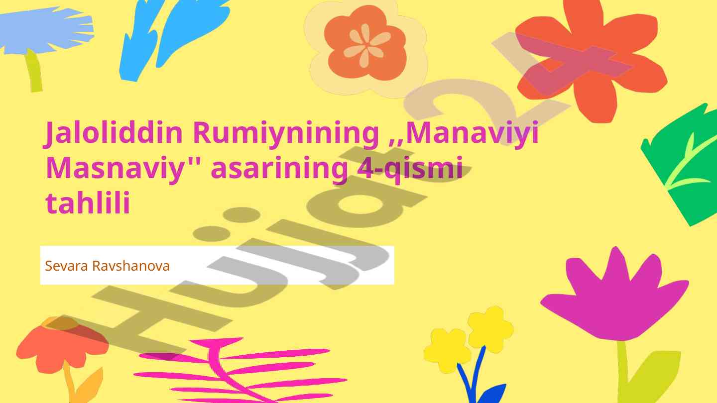 Manaviyi masnaviy asarining tahlili