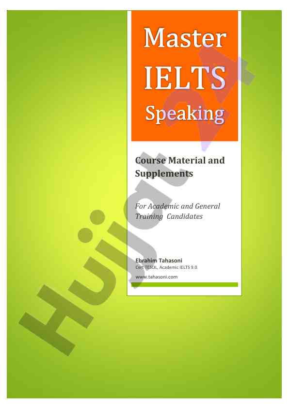 Master ielts speaking course material overview
