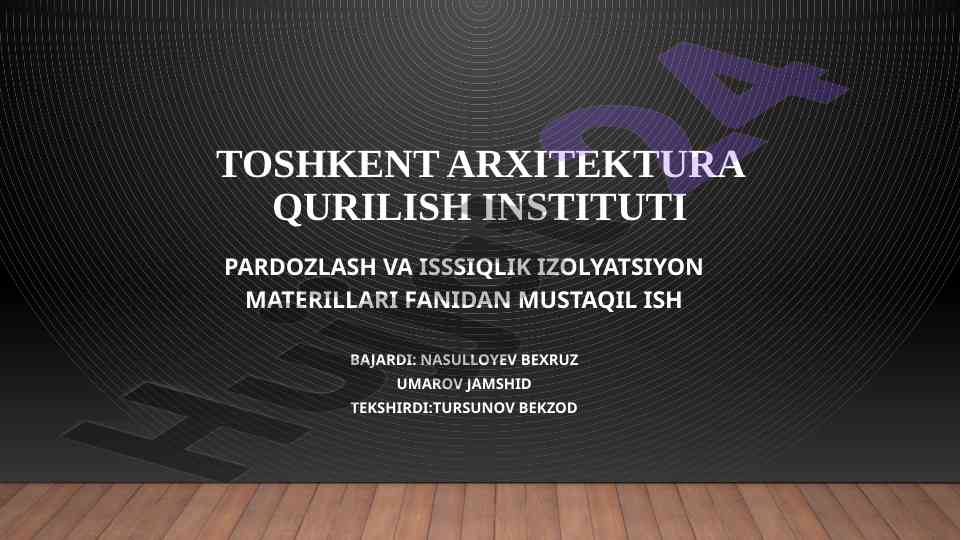 Pardozbop g’isht va toshlar uchun xom ashyo