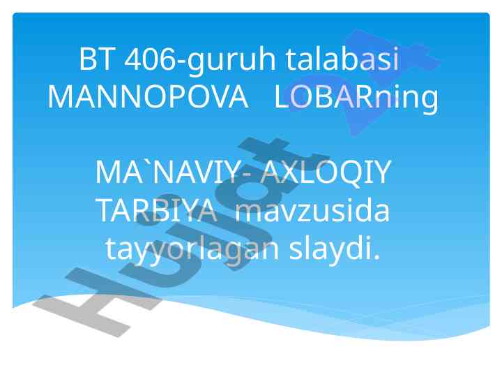 Maqsadli tarbiya mavzusida slayd taqdimoti